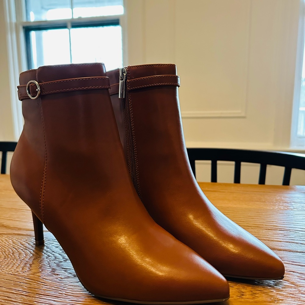 Brown Leather Heeled Boots